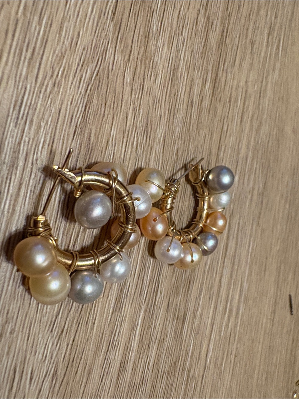 Gold Hoop Earrings with Multi-Color Mother of Pearl - Elegant Women’s Jewelry